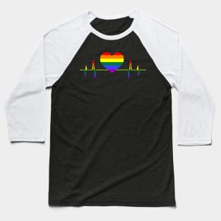 LGBT Heartbeat , Heartbeat lgbt , LGBT heartbeat LGBT rainbow heartbeat gay and lesbian pride , LBGT Gift Heartbeat Pride Baseball T-Shirt